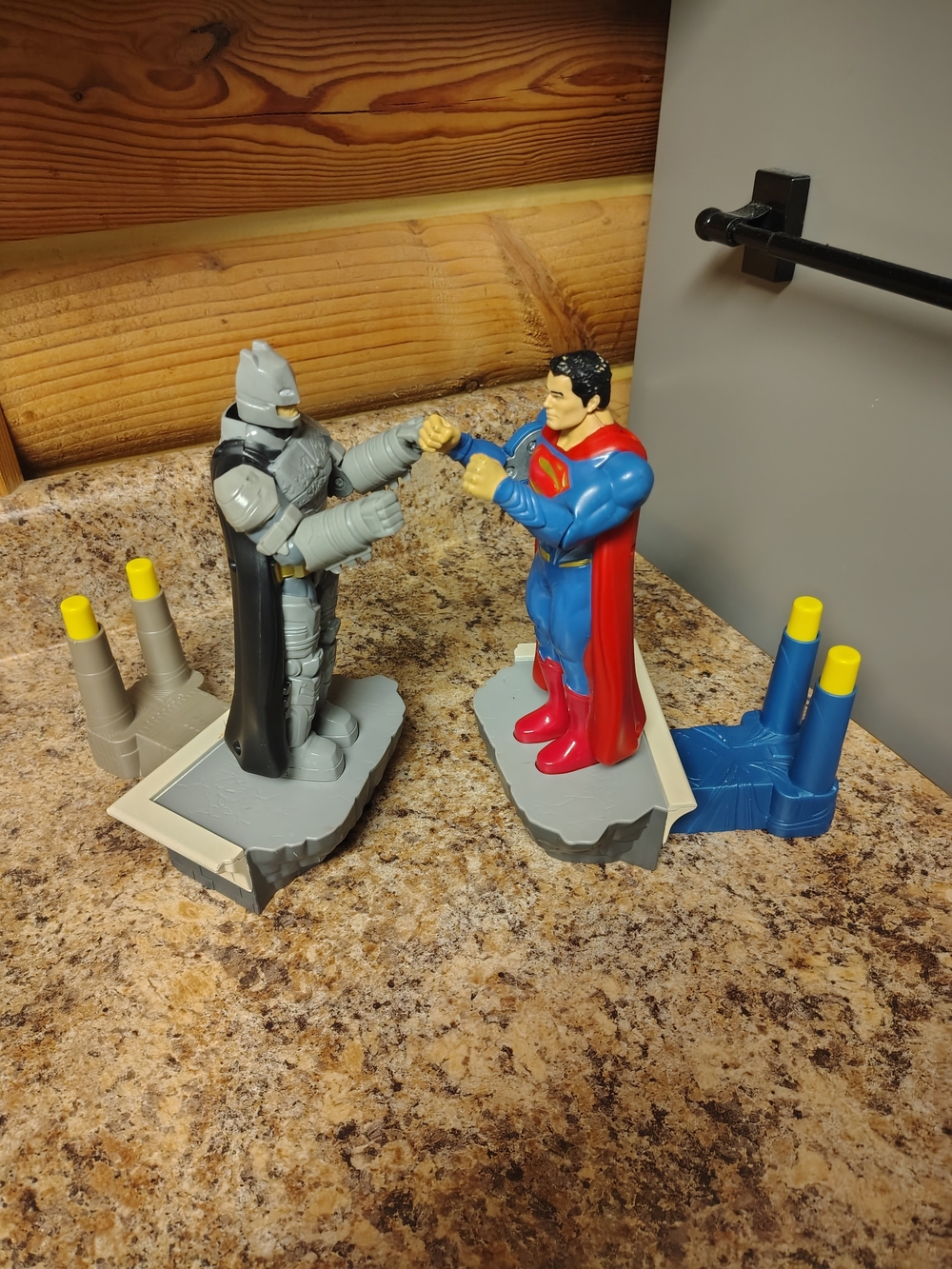 Superhero Action Figures Playset - Blue & Gray Superman vs Batman